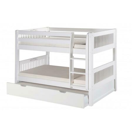 ECO-FLEX Camaflexi Low Bunk Bed With Trundle - Mission Headboard - White Finish C2013_TR
